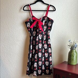 Jawbreaker Lace up Skull print dress